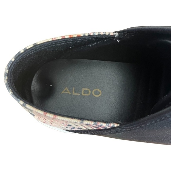 EUC Aldo casual vegan leather and canvas sneaker, black, size 8. - Picture 8 of 9